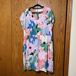 AVA&VIV Target sundress size 1x colors: light blue, pink, green, black and white